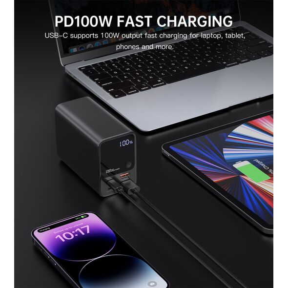 Powerbank Choetech Powerbank B635BK 2xUSB-A / 2xUSB-C 27000mAh - czarny
