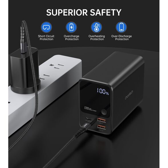 Powerbank Choetech Powerbank B635BK 2xUSB-A / 2xUSB-C 27000mAh - czarny