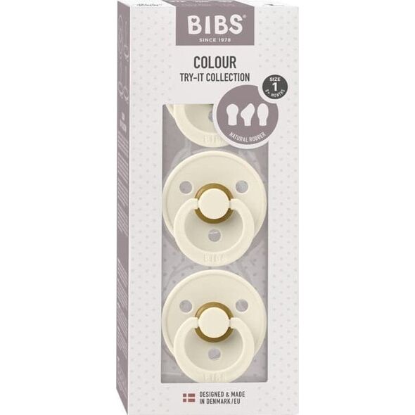 BIBS TRY-IT PACK IVORY 3 smoczkowy zestaw prezentowy dla Noworodka