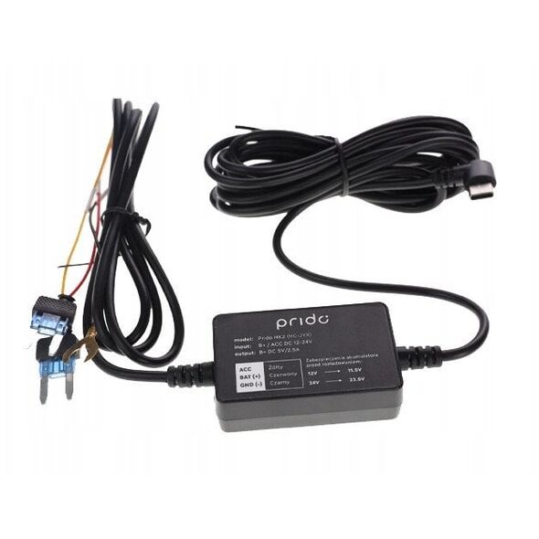 Adapter zasilania Hardwire Kit microUSB/miniUSB Prido HK2 - USB-C