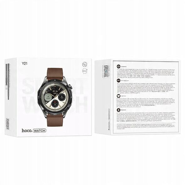 Έξυπνο ρολόι Hoco HOCO smartwatch με λειτουργία κλήσης AMOLED Y21 ασημί