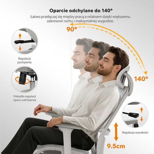 SENSE7 Fotel biurowy NEYO szary