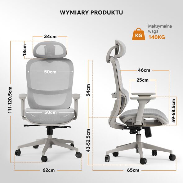 SENSE7 Fotel biurowy NEYO szary