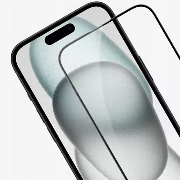 TELTECH PREMIUM SZKŁO 6D IPHONE 15 SZKŁO PROFILOWANE HARTOWANE FULL COVER CZARNA RAMKA