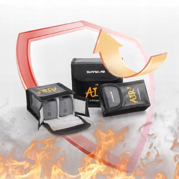 Futerał Etui Pokrowiec 3x Akumulator Bateria Ognioodporny Dji Air 3 / 3s / 3 S / A3-dc599-3