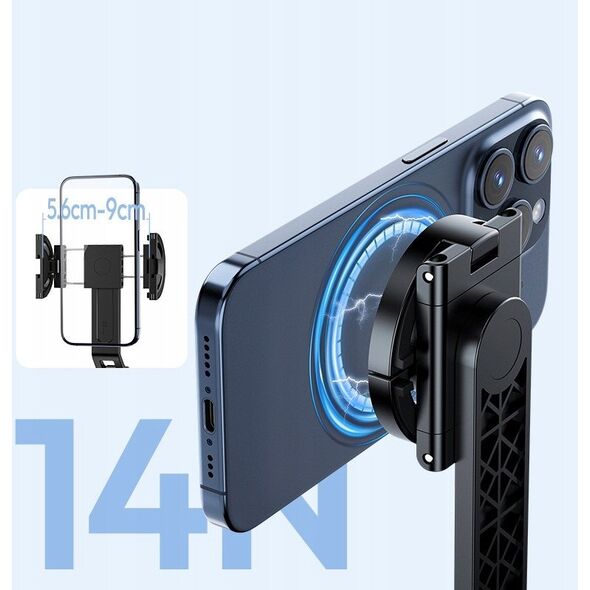 Kijek Selfie Stick Statyw 1,44m Na Magnes Magsafe Telefon Smartfon + Pilot / Tt88 / Czarny