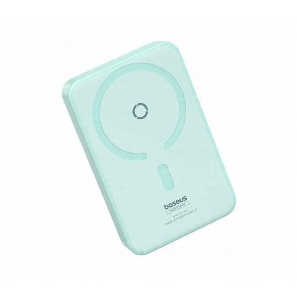 Powerbank Baseus OS-Baseus MagPro Magnetic Bracket Wireless Fast-Charging Power Bank 5000mAh 20W Peppermint Blue (with Simply Series Charging Cable Type-C to Type-C (20V/3A) 30cm White)