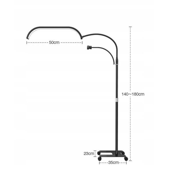 Lampa Led Kosmetyczna Bezcieniowa Moon Stojąca + Kółka 45w Marinelli Gx520r / Biały