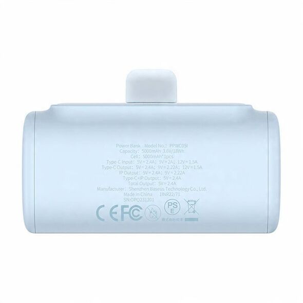 Φορητός φορτιστής OS-Baseus Compact IP 5000mAh 20W (μπλε)