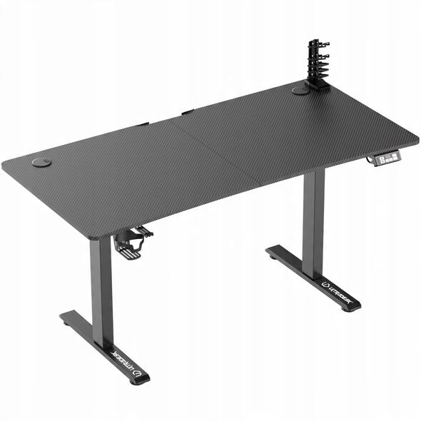 ULTRADESK Biurko dla gracza LEVEL V2, 140x68cm, 72-117cm, elektycznie regulowany, bez podk�adki
