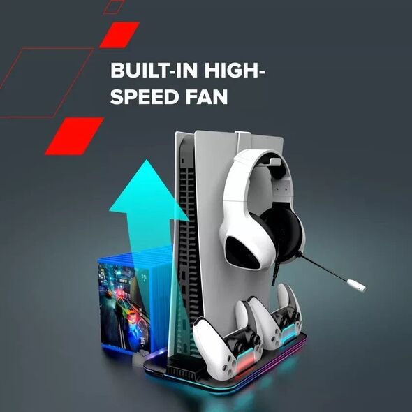 Βάση ψύξης CANYON CS-51 RGB PS5 Slim/DE Φόρτιση Μαύρη