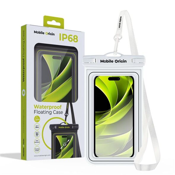 Αδιάβροχη πλωτή θήκη Mobile Origin 6,5", λευκό/μαύρο