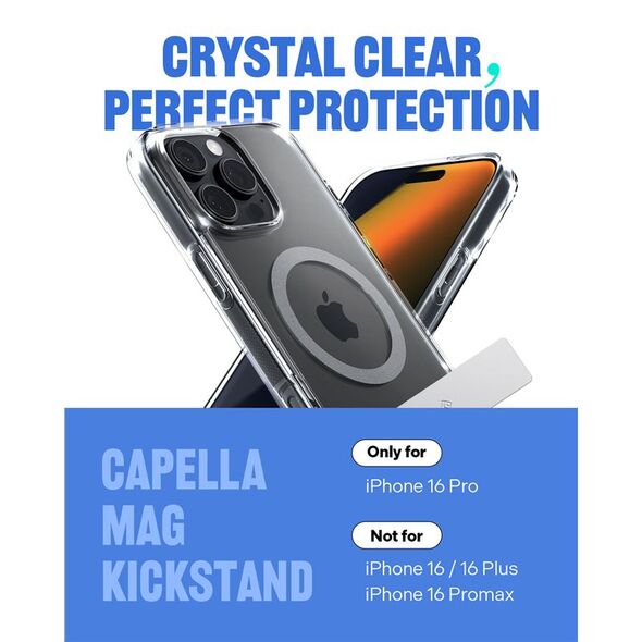 Spigen Caseology Capella MagSafe Kickstand, διάφανο γκρι - iPhone 16 Pro