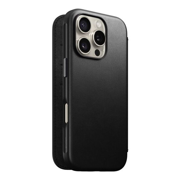 Nomad NOMAD Folio Μοντέρνα Δερμάτινη Μαύρη | iPhone 16 Pro