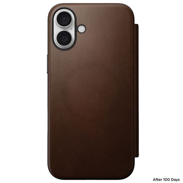 Nomad Nomad Μοντέρνο Δερμάτινο Folio, καφέ - iPhone 16 Plus