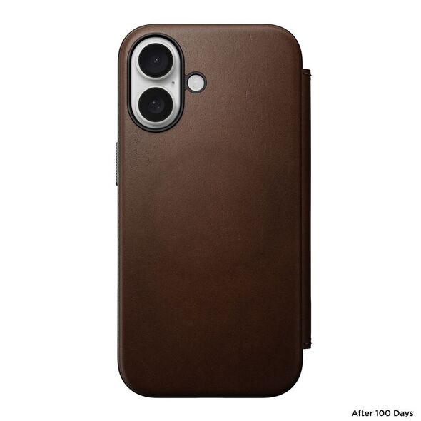 Nomad Nomad Σύγχρονο Δερμάτινο Folio, καφέ - iPhone 16