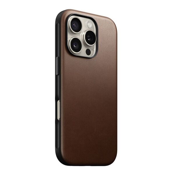 Nomad Nomad Μοντέρνα Δερμάτινη Θήκη, καφέ - iPhone 16 Pro