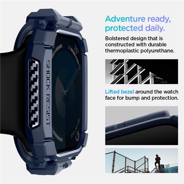 Spigen Etui Spigen Rugged Armor Apple Watch 10 46mm Navy Blue