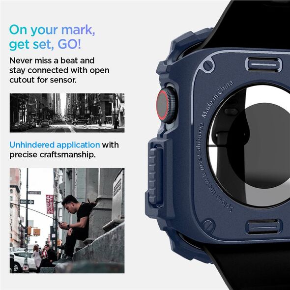 Spigen Etui Spigen Rugged Armor Apple Watch 10 46mm Navy Blue