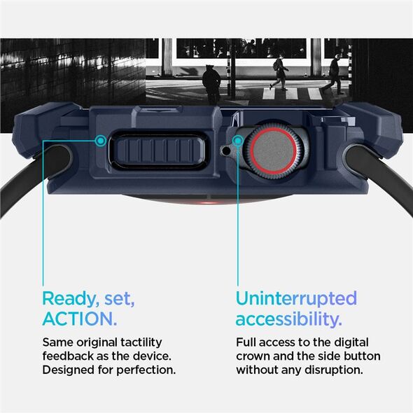 Spigen Etui Spigen Rugged Armor Apple Watch 10 46mm Navy Blue