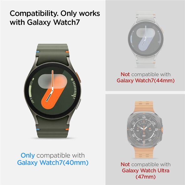 Spigen TEMPERED GLASS SPIGEN GLAS.TR ”EZ-FIT” 2-PACK GALAXY WATCH 7 (40 MM) CLEAR