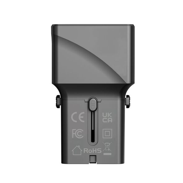 Mobile Origin Travel adapter 25W, EU/US/UK/AU, czarny (TAD25-2P-BLK)