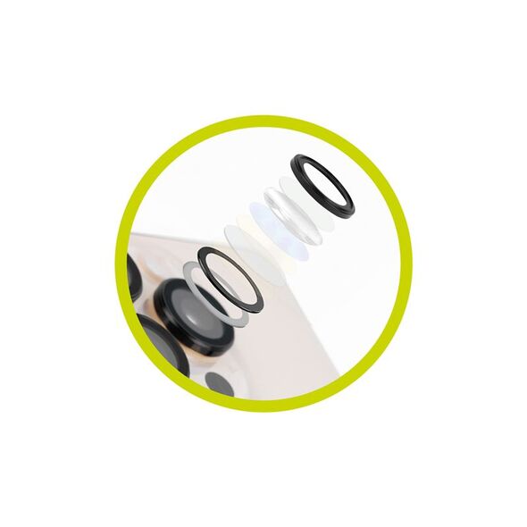 Προστατευτικά φακών Mobile Origin Easy, μαύρο - iPhone 15 / 15 Plus