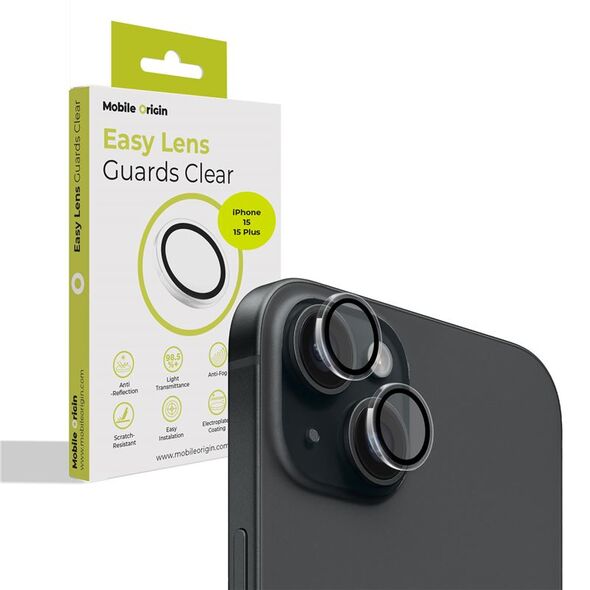 Προστατευτικά φακών Mobile Origin Easy, διαφανή - iPhone 15/15 Plus