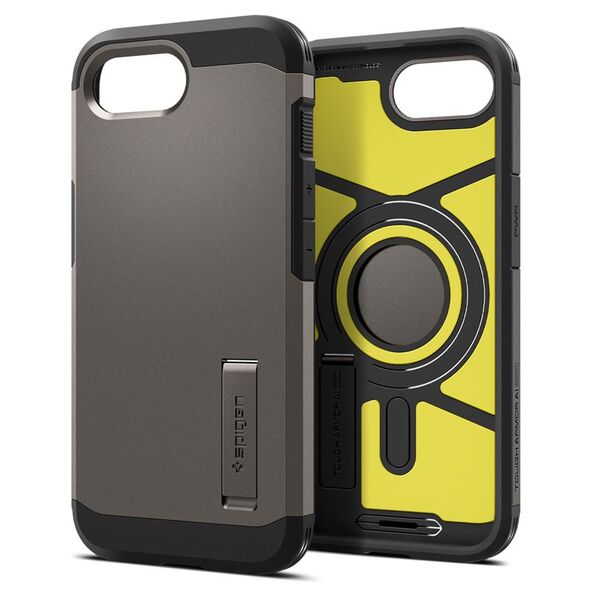 Θήκη Spigen Tough Armor με MagSafe για iPhone SE 4 (2025) με βάση στήριξης - γκρι