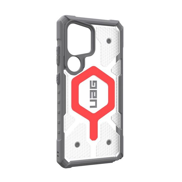 UAG Pathfinder Clear Magnet Bundle - προστατευτική θήκη για το Samsung Galaxy S25 Ultra 5G με ενσωματωμένη μαγνητική μονάδα και λουράκι καρπού για το τηλέφωνο (active lava)