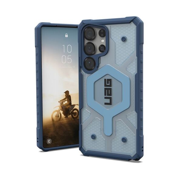 UAG Pathfinder Clear Magnet Bundle - προστατευτική θήκη για Samsung Galaxy S25 Ultra 5G με ενσωματωμένη μαγνητική μονάδα και λουράκι καρπού για το τηλέφωνο (μπλε)