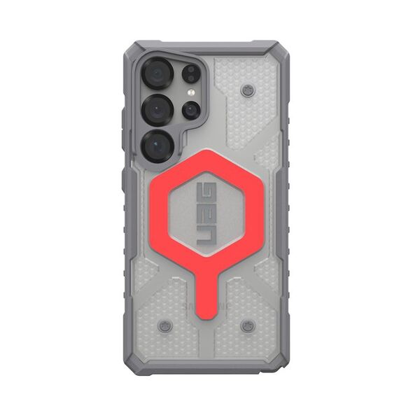 UAG Pathfinder Clear Magnet Bundle - προστατευτική θήκη για το Samsung Galaxy S25 Ultra 5G με ενσωματωμένη μαγνητική μονάδα και λουράκι καρπού για το τηλέφωνο (active lava)