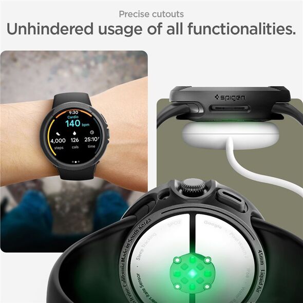 Spigen Liquid Air, μαύρο ματ - Google Pixel Watch 3 (45mm)