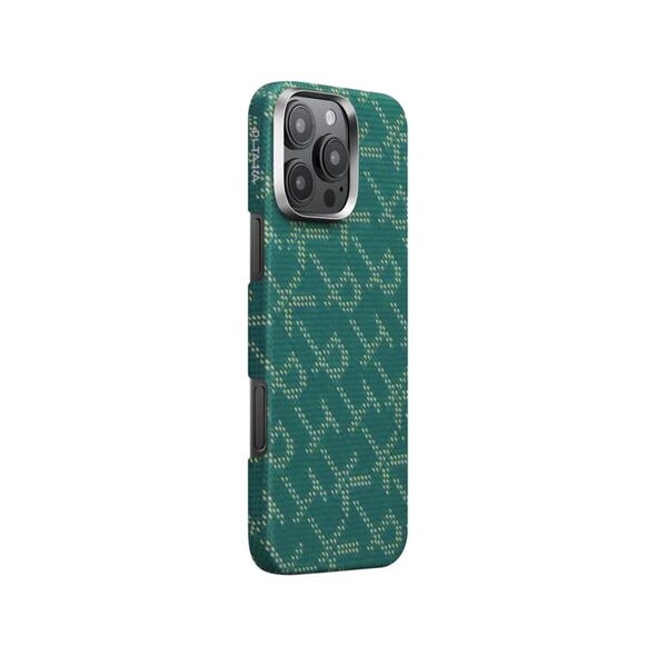 Θήκη Pitaka Tactile Woven, PTK Πράσινο/Χρυσό - iPhone 16 Pro