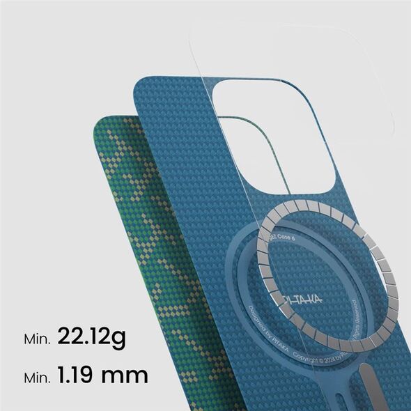 Θήκη Pitaka Tactile Woven, PTK Πράσινο/Χρυσό - iPhone 16 Pro
