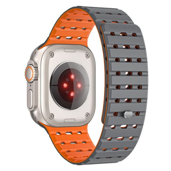 Mobile Origin Magnetic Strap, grey/orange - AW Ultra 2/1(49mm)9/8/7(45mm)/6/SE/5/4(44mm)/3/2/1(42mm)