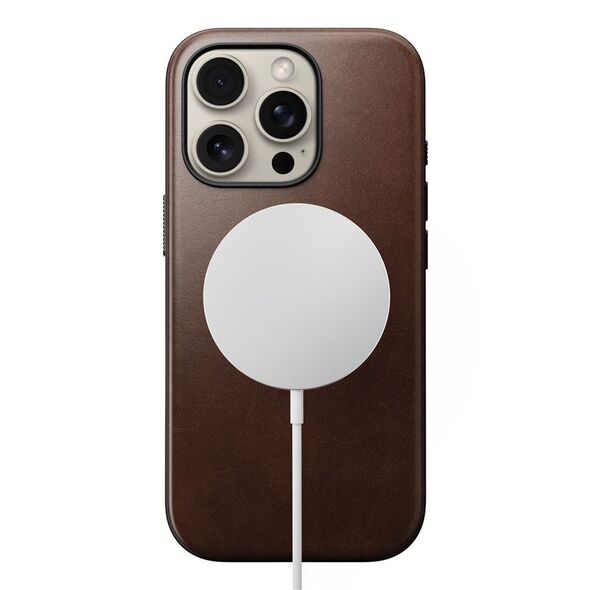 NOMAD Μοντέρνα Θήκη από Δέρμα Horween Rustic Brown | iPhone 16 Pro
