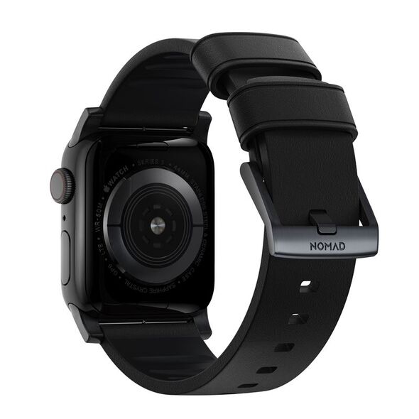 Nomad NOMAD Λουράκι Modern Active Pro Αδιάβροχο Δερμάτινο Μαύρο 42mm / 44mm Σύνδεσμος Μαύρος