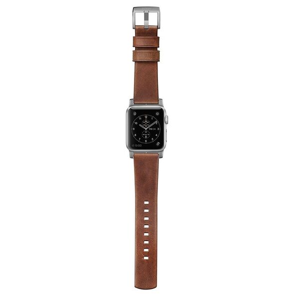 Nomad NOMAD Strap Modern Leather Brown 42mm / 44mm Connector Silver