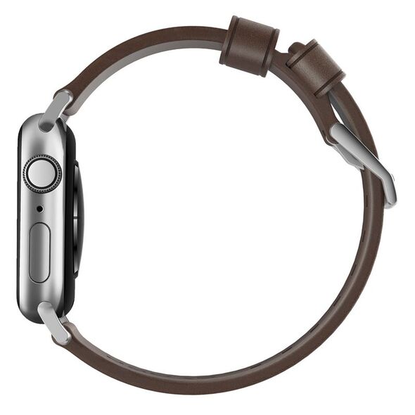 Nomad NOMAD Strap Modern Leather Brown 42mm / 44mm Connector Silver