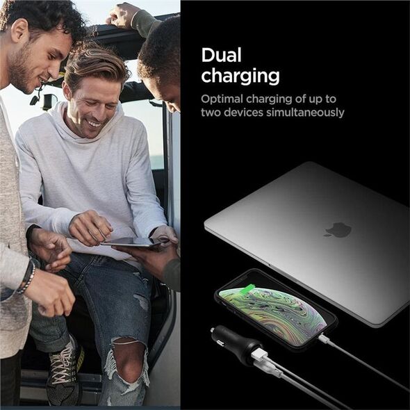 Φορτιστής Spigen Φορτιστής αυτοκινήτου Spigen SteadiBoost F31QC 2-port Car Charger PD 27W QC 3.0 Black