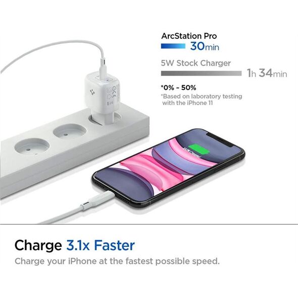 Φορτιστής Spigen PE2009EU 1x USB-C 3 A (SPN1418WHT)