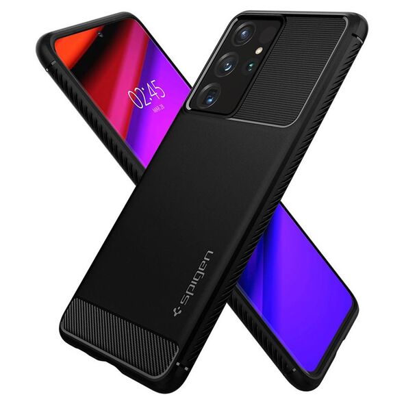 Spigen Spigen Rugged Armor Samsung G998 S21 Ultra czarny/black matte ACS02349