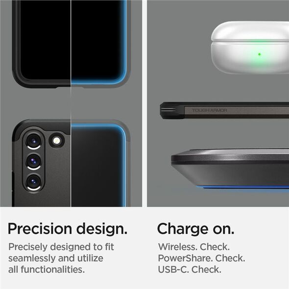 Spigen SPIGEN TOUGH ARMOR GALAXY S22 GUNMETAL
