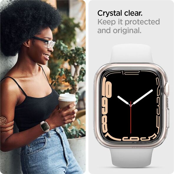 Spigen Etui Spigen Liquid Crystal Apple Watch 4/5/6/7/SE 44/45mm Crystal Clear