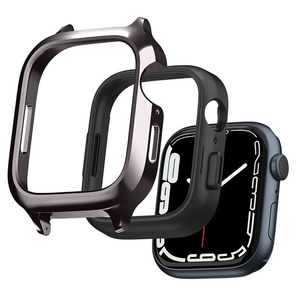 Spigen Λουράκι + θήκη Spigen Metal Fit Pro Apple Watch 7/8 45mm Γραφίτης