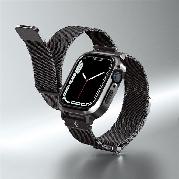 Spigen Λουράκι + θήκη Spigen Metal Fit Pro Apple Watch 7/8 45mm Γραφίτης