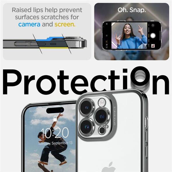 Spigen Spigen Optik Crystal, chrome gray - iPhone 14 Pro Max