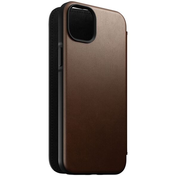 Nomad Nomad Δερμάτινο MagSafe Folio, καφέ - iPhone 14 Plus