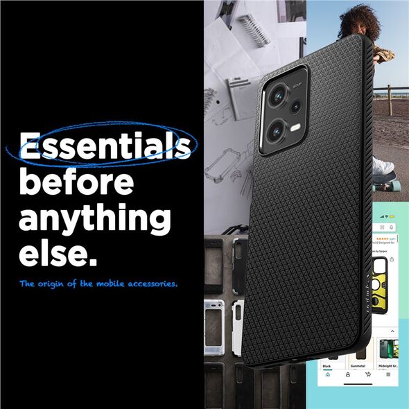 Spigen Θήκη Spigen Liquid Air Xiaomi Redmi Note 12 Pro/POCO X5 Pro 5G Μαύρο Ματ